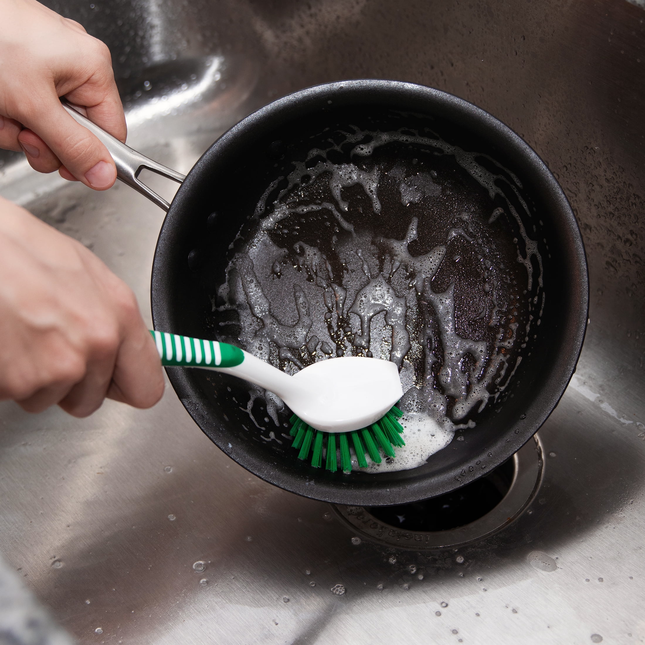 Libman All-Purpose Scrubbing Dish Wand - Fillable, with 4 Multi-Purpose  Sponge Head Refills Green Large Handle