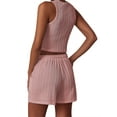 thumbnail image 4 of Diconna Ensemble de Shorts pour Femmes, Débardeur Sans Manches à Col Rond avec Shorts Unis Tenue d'Été pour Quotidien Fête, 4 of 5