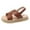 Brown, variant on eileial Toddler Girl Sandals -Flower Girl Dress Shoes Open Toe Little Kid Summer Flats,Beige 9