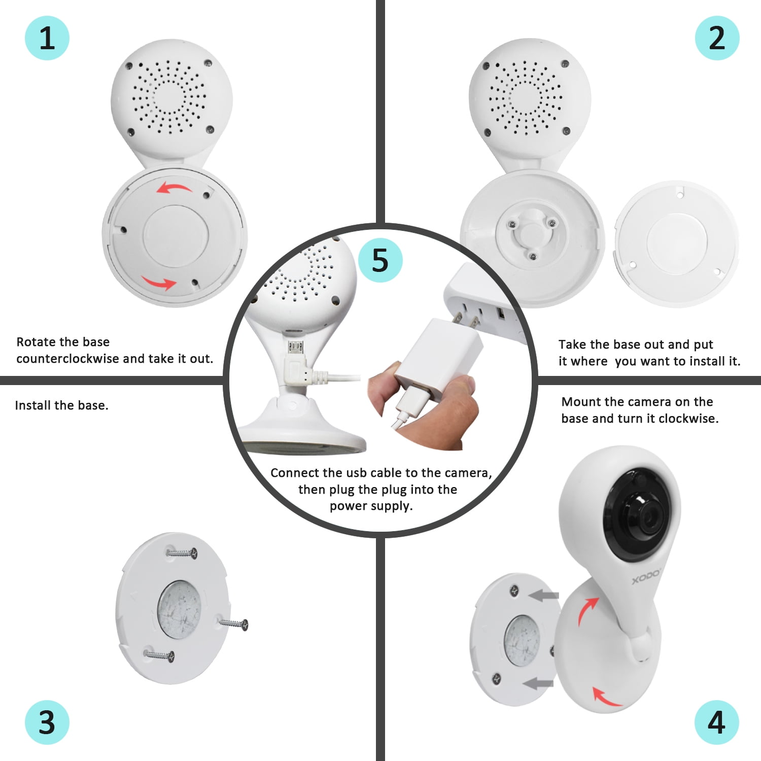 XODO E4 Wireless Security Camera, Indoor Baby Monitor and Wi-Fi Camera System with Night Vision and Two-Way Audio
