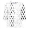 thumbnail image 5 of yillto Womens Top 3/4 Puff Sleeve Tie Bow Casual Going out Fashion Polka Dot Blouse Summer Trendy Tops, 5 of 5