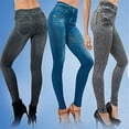 thumbnail image 2 of Skymirror Women Jeans High Waist Slim Denim Print Stretch Pencil Pants for Work, 2 of 8