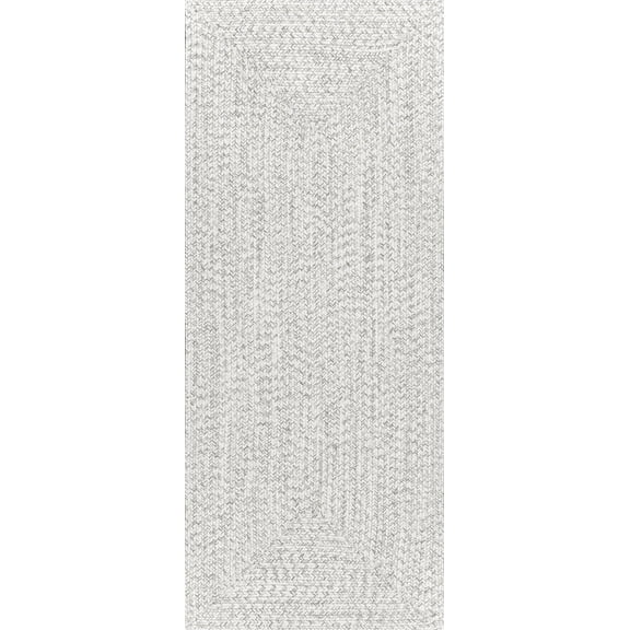 nuLOOM Wynn Braided Indoor/Outdoor Ivory 2' 6" x 8' Casual Runner Rug
