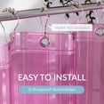 thumbnail image 4 of Bathway Shower Curtain Liner, 72"W x 72"L Waterproof PEVA Plastic Shower Curtain Liner for Bathroom with Magnets, Clear Pink, 4 of 8