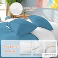 thumbnail image 3 of Blue Bedding 3 Piece Duvet Cover Set Twin Size, Modern Pure Wave Ride Soft Microfiber Comforter Cover with Zipper Closure & Pillowcases, Wrinkle & FadeResistant Quilt Cover, 3 of 9
