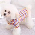 thumbnail image 4 of Pet Dog Apparel, Sweatshirt Round Neck Cotton Dog Colorful Striped TShirt, 4 of 8