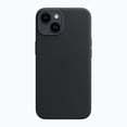 thumbnail image 2 of Funda de piel con MagSafe para iPhone 14 de 6,1" en color medianoche, 2 of 8