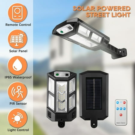 

IP65 Waterproof Solar Outdoor Lights Motion Sensor with Remote Control Dusk to Dawn Solar LED Light Lamp for Garden Yard Parking Lot