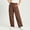 Brown, variant on Gifts YYV Pants for Women Casual Solid Color Straight Leg Cargo Pants with Pockets Elastic Waist Casual Trousers Travel Hiking Urban Everyday Work Street Pant Brown XXXL