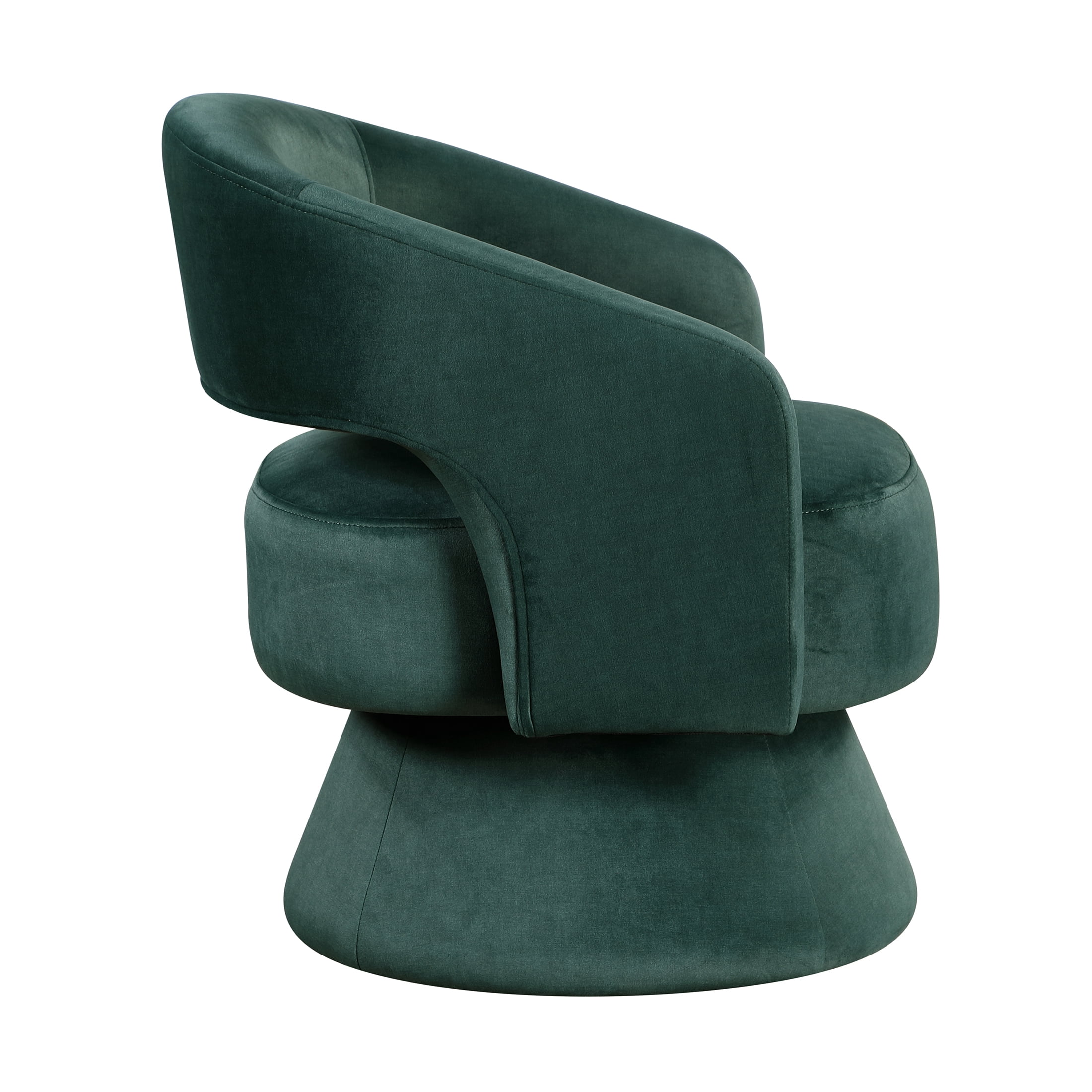 OakvillePark Alderwyn Velvet Swivel Chair with Round Base, Green
