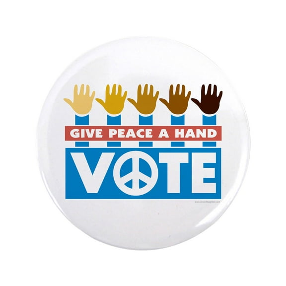 CafePress - Vote Peace 3.5 Button - 3.5" Button