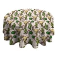 thumbnail image 4 of Beige Buffalo Skull Cactus Pattern Round Tablecloth 60"x60",Wrinkle Wipeable Table Cloth for Kitchen Dining Room Picnic Patio Party, 4 of 6