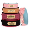 thumbnail image 4 of Wide Personalized Dog Collar PU Leather Customized Dogs Tag Collars Soft Pet Collar for Small Medium Large Dogs Pitbull Buldog ShopWise Round, 4 of 14