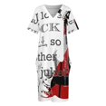 thumbnail image 3 of Vestido holgado con bolsillos y manga larga de verano con la frase "Me encanta el rock and roll"., 3 of 6