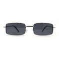 thumbnail image 2 of Mens Classic Narrow Rectangle Metal Rim Dad Sunglasses Silver - Black, 2 of 4