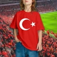thumbnail image 2 of PMVFHDE Hauts à Manches Courtes pour Garçons Imprimé Drapeau de Turquie T-Shirt à Manches Courtes Col Rond Tendance Mode Chemise de Base Rouge, 6-7 Ans, 2 of 6
