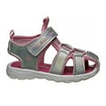 thumbnail image 2 of Rugged Bear Girls Toddler Closed Toe Sandals with Adjustable Hook And Loop Closure, Silver, 5, 2 of 6