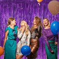 thumbnail image 6 of Purple Backdrop, 3.3 ft x 9.9 ft Birthday Party Decorations, 3 Pack Fringe Curtains Foil Streamer Tinsel, Curtains Photo Backdrop, 6 of 8