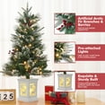 thumbnail image 4 of Huisuilinss 3Ft Pre-Lit Snow Flocked Christmas Tree Mini Artificial Christmas Trees With Lighting Potted Small Xmas Trees With Light Battery Operated And Timer Function For Home Office Decor, 4 of 7