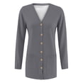 thumbnail image 6 of VISALY Long Cardigans Button Down Cardigans 2025 Fall Fashion Cardigan Soft Knit Cardigan for Women Long Sleeve Open Front Coat with Pockets Thin Cardigans Lightweight Trendy Sweaters Dark Grey Xxl, 6 of 6