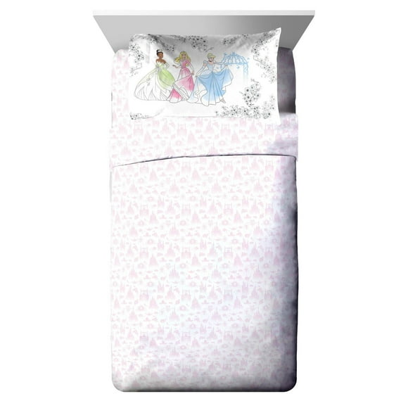 Disney Princess 'Floral Garden' Kids 3-Piece Twin Sheet Set, 100% Polyester