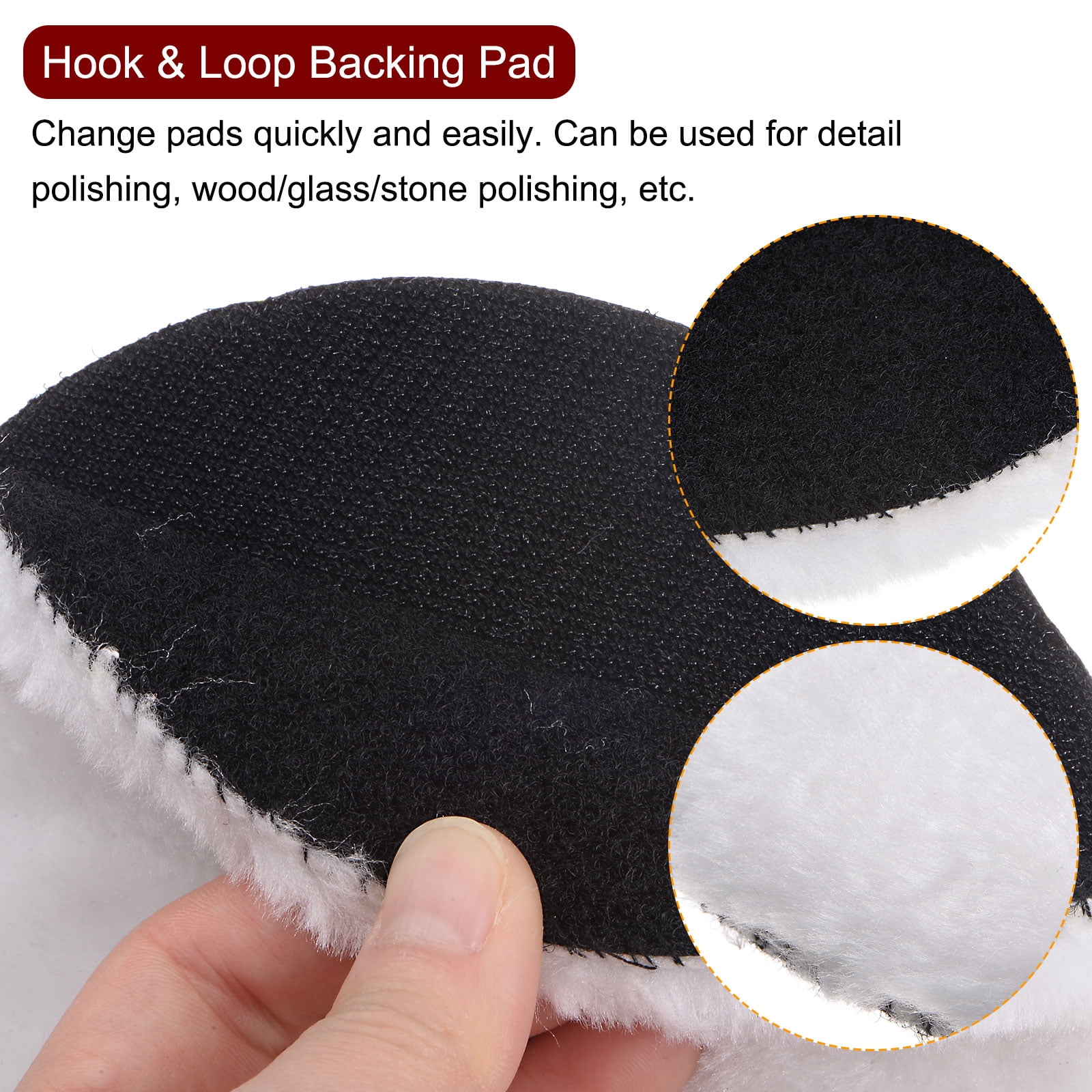 Uxcell 6 Inch Wool Buffing Pad Set Buffing Wheel Kit with M14 Drill Adapter for Orbital Polisher Buffer 1 Set