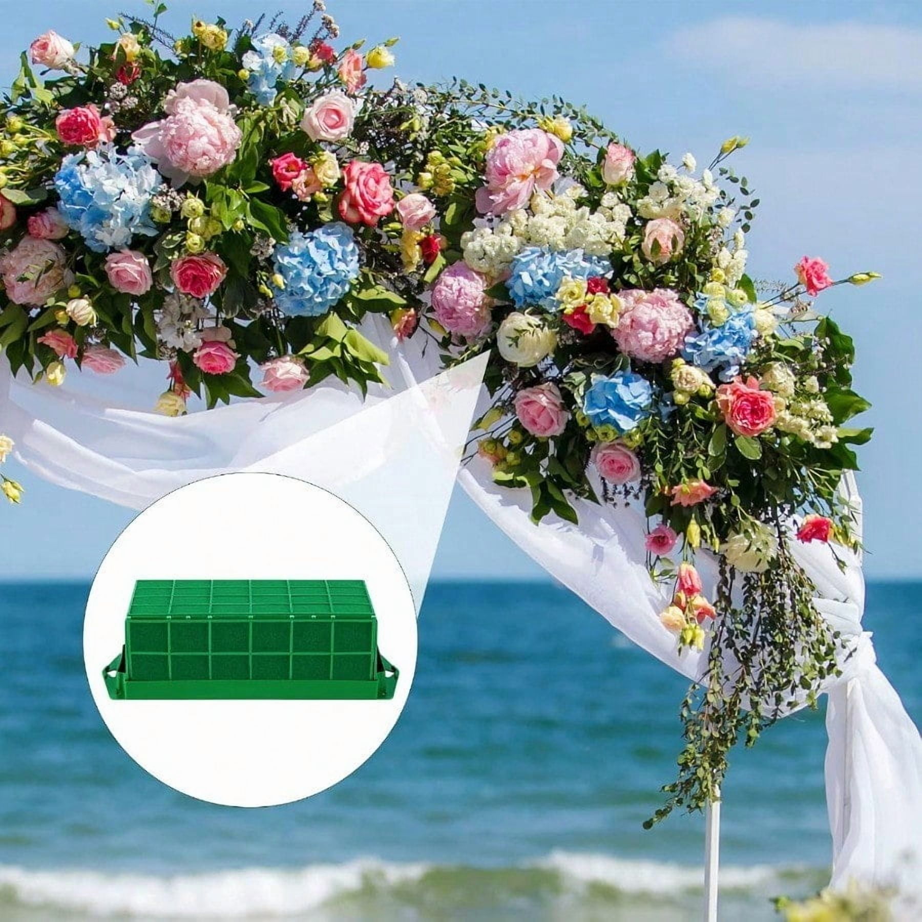 6 Packs Floral Foam Cage Rectangle Flower Cage Holders With Floral Foam Floral Arrangement Supplies For Fresh Flowers Home Weeding Decorations 11.8 X 4.3 X 3.1 Inches