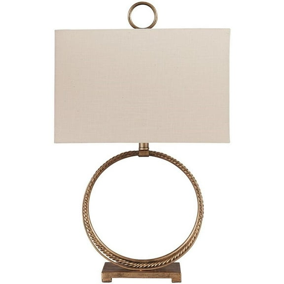 Bowery Hill Contemporary Metal Table Lamp in Antique Gold Finish