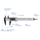 thumbnail image 2 of Vernier Caliper - Calibrador digital con pantalla LCD extra grande para medir pasos de profundidad interior exterior(plata), 2 of 5