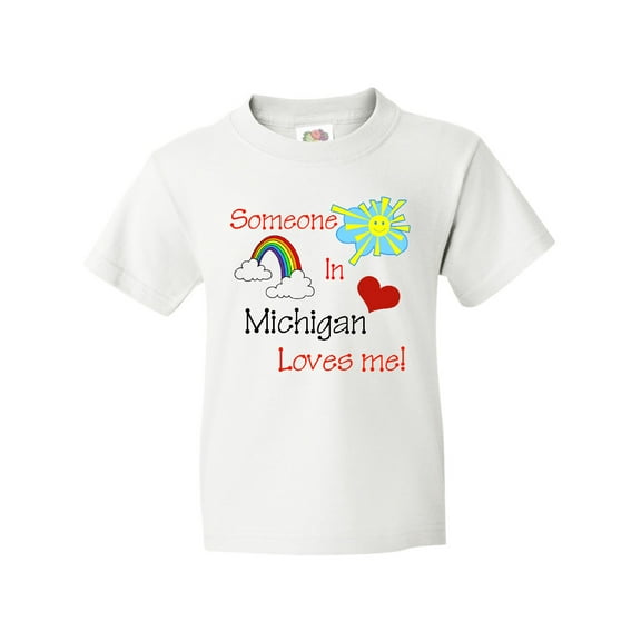 Inktastic Someone in Michigan Loves Me Youth T-Shirt