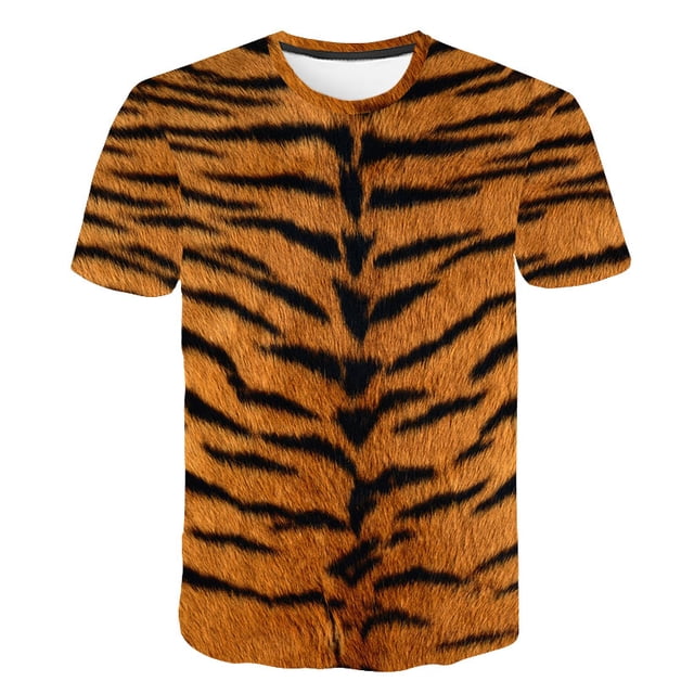 Camiseta de tigre para niños, camisetas geniales de animales para niños y niñas, camisetas de dibujos animados para niños y bebés, ropa 8T Gao Jinjia LED