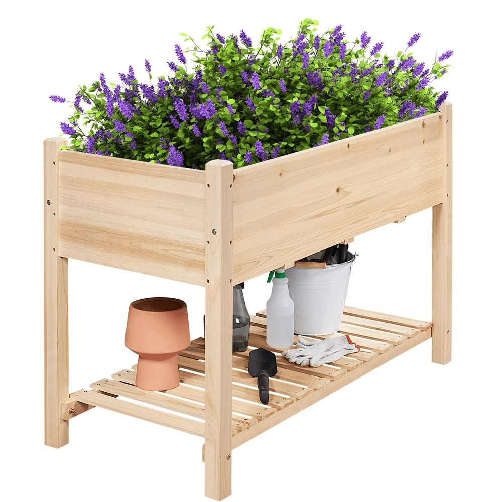 Yaheetech 2 Tiers Raised Garden Bed for Vegetables Flowers Herbs, Wood