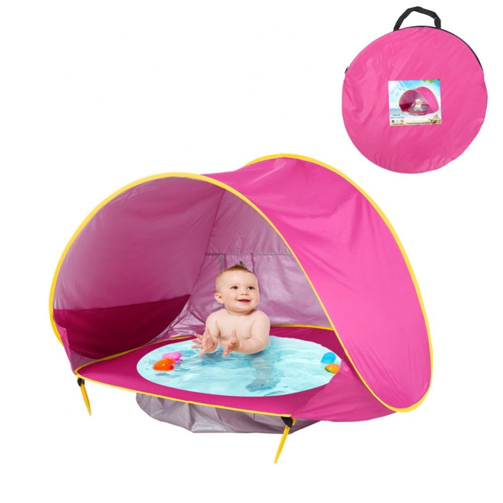 Baby Beach Tent with Pool, Easy Fold Up & Pop Up Unique Ocean World Baby Tent,50+ UPF UV Protection Outdoor Tent for Aged 3-48 Months Baby Kids Parks Beach -