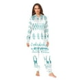 thumbnail image 7 of 1 Piece Adult Onesie Pajamas Cozy & Loose-Fit Sleepsuit Loungewear with Pockets Cyan Christmas Pattern XXX-Large, 7 of 7