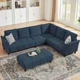thumbnail image 3 of Jarenie Tornama Modular Sectional Sofa with Reversible Chaise and Storage Seat, Navy Blue, 3 of 9