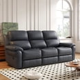 thumbnail image 4 of Recliner Sofa， PU Leather Reclining Sofa with USB Button and Wireless Charger, Recliner Sofa 4-Seat Reclining Sofa for Living Room, Office, Home Theater,Tech cloth (Light Grey-Blue), 4 of 6