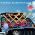 thumbnail image 3 of Uorisanigo Foldable Windshield Sun Shade 1 Piece Car Colorful Hibiscus Hawaiian Sunshade for Jeep Wrangler JL JLU 2018-2025 / Jeep Gladiator 2020-2025, Keep Vehicle Cool, 3 of 7