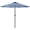 thumbnail image 3 of Kool Outdoor 9ft Patio Umbrella with Crank Handle and Push Button Tilt, Outdoor Market Umbrella with 8 Ribs - Blue Stripe, 3 of 6