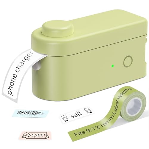 Etiquetadora Makeid L1 con cinta - Etiquetadora portátil y recargable, compatible con cinta impermeable de 9, 12 y 16 mm - Mini etiquetadora Bluetooth para organizar la oficina, el hogar y la escuela
