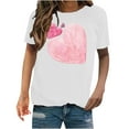 thumbnail image 2 of Meichang T-Shirts Graphiques pour Femmes T-Shirts de la Saint-Valentin Imprimé Cœur Manches Courtes Hauts Mignons Col Rond T-Shirts Décontractés de Vacances T-Shirts de la Saint-Valentin, 2 of 4