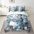 thumbnail image 2 of Manfei Kids Snowman Bedding Comforter Set 7-Piece for Boys Girls, Gray Merry Christmas King Bedding Sets, Xmas Ball Pine Corn Bed Sheets, Lightweight Room Decor, 2 of 8