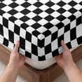 thumbnail image 3 of King Size Fitted Sheet Set - Black White Plaid 3 Piece Bedding Sets 16" Deep Pocket Fitted Sheet with 2 Pillowcases, Modern Buffalo Check Gingham Art Brushed Microfiber Hotel Luxury Bed Sheets, 3 of 9