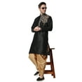 thumbnail image 5 of Royal Kurta Mens Silk Patchwork Kurta Salwar Set, 5 of 6