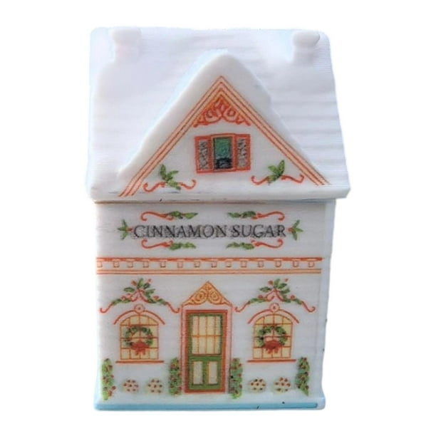 Tarro de especias portátil multiusos para cocina, de la casa de especias Christmas Village Estilo C