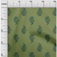 thumbnail image 1 of oneOone Cotton Poplin Fabric Leaves & Floral Block Printed Craft Fabric BTY 42 Inch Wide, 1 of 4