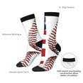 thumbnail image 6 of Women Crew Graphic Print Tube Socks Baseball Lace Flag Pattern Design Ladies Socks, 6 of 7
