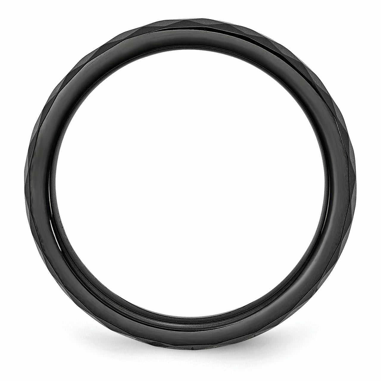 Primal Steel Black Ceramic 4mm Faceted Band