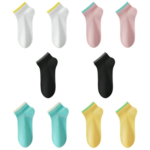 TELOLY 10Pcs Ankle Socks for Women,Antibacterial Shield No Show Socks Womens,Foot Comfort Support Womens Ankle Socks,Multicolor