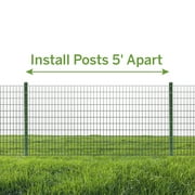 Expert Gardener Powder Coated Steel Fence U Post, Green, 4