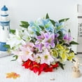 thumbnail image 3 of Yesbay 1Pc Artificial Lilies Flower Realistic No Withering Non-fading Single Branch Multi-fork Artistic Modern Style Fake Flower for Wedding, 3 of 8